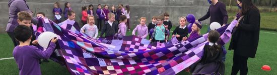 Image of children unveiling Purple Patch
